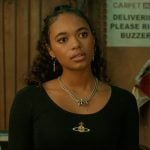 Kimberly's black icon crop top on Elle