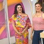 Kimmay Caldwell’s pink fruit print dress on Today