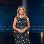 Kit's navy mixed polka dot print belted dress on Access Hollywood