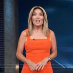 Kit’s orange square neck mini dress on Access Hollywood