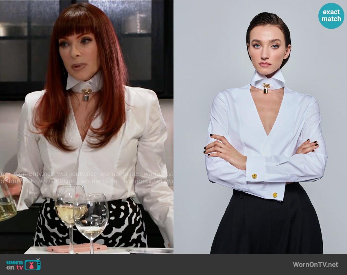 KKoncept The Suffocated Thoughts Shirt worn by Pamela Curtis (Cady McClain) on Beyond the Gates
