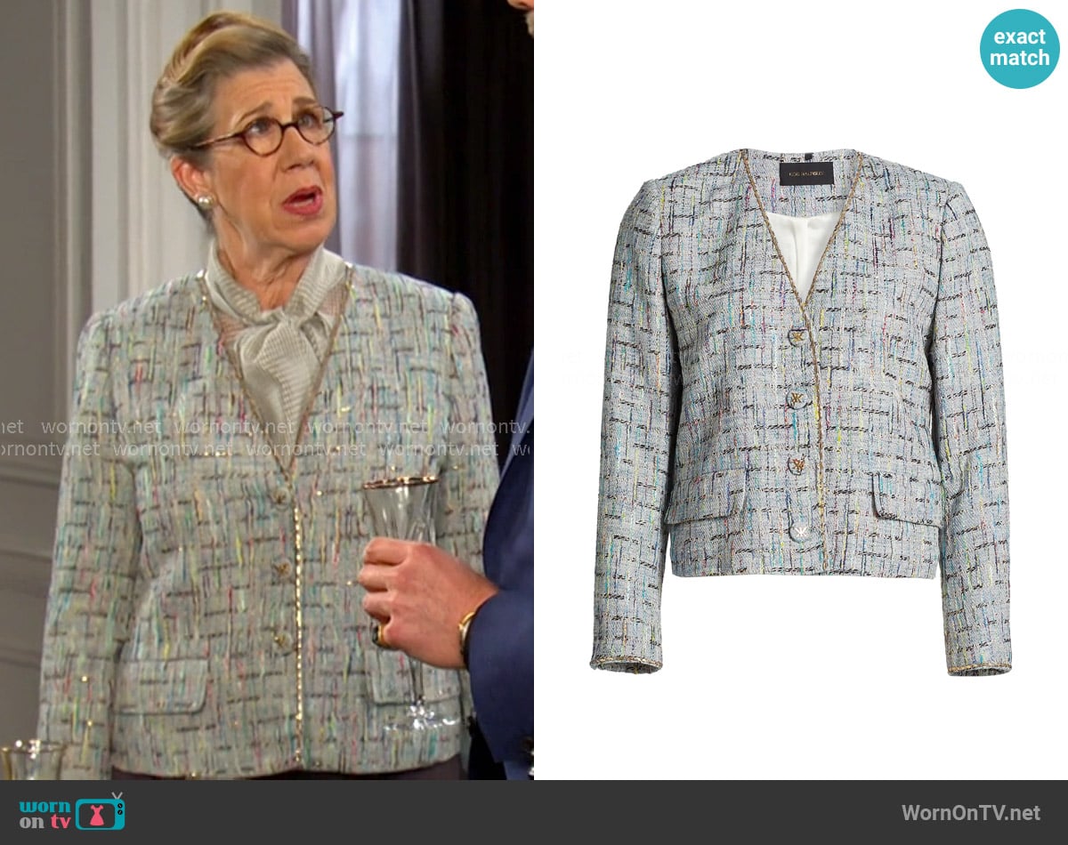 Rita’s v-neck tweed jacket on Days of our Lives