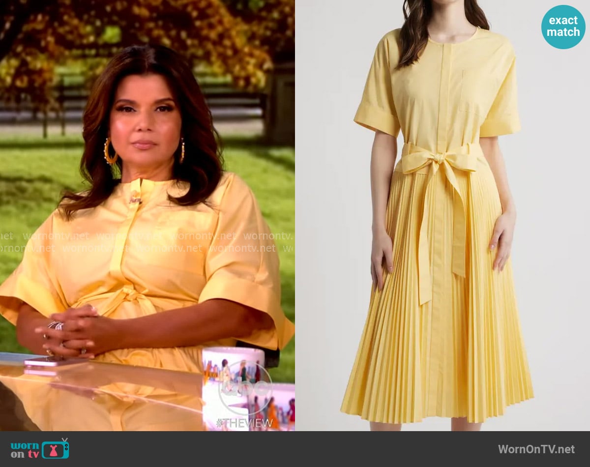 Ana’s yellow pleated dress on The View
