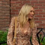 Kristen’s beige snake print wrap maxi dress on Days of our Lives