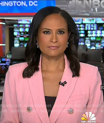 Kristen’s pink double breasted blazer on Today Kristen’s pink double breasted blazer on Today