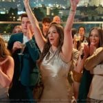 Kristen’s satin cowl neck dress on The Valley