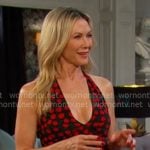Kristen's tomato print halter neck dress on Days of our Lives
