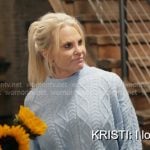 Kristi’s blue cable knit cropped sweater on The McBee Dynasty Real American Cowboys