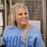 Kristi’s blue Home Body sweatershirt on The McBee Dynasty Real American Cowboys