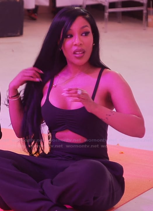 K’s black cutout bodysuit on The Real Housewives of Atlanta