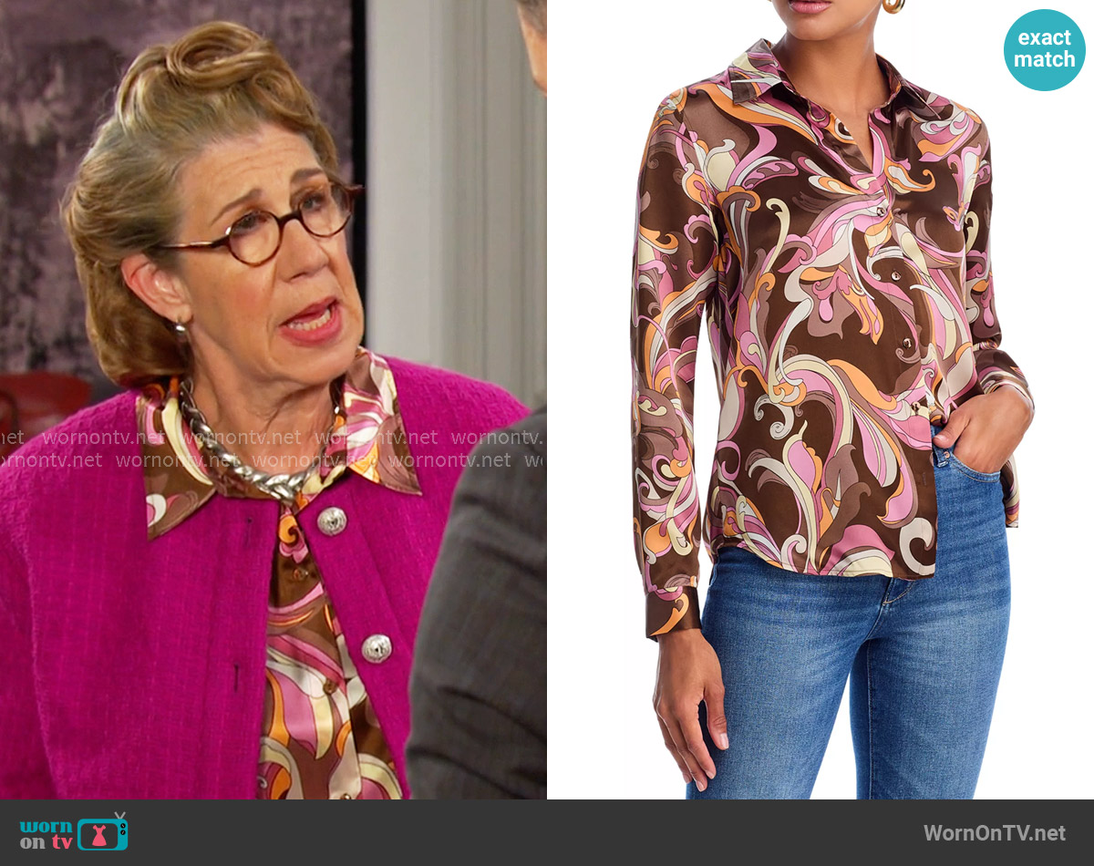 L'Agence Tyler Silk Blouse worn by Rita Beacon (Maggie Carney) on Days of our Lives