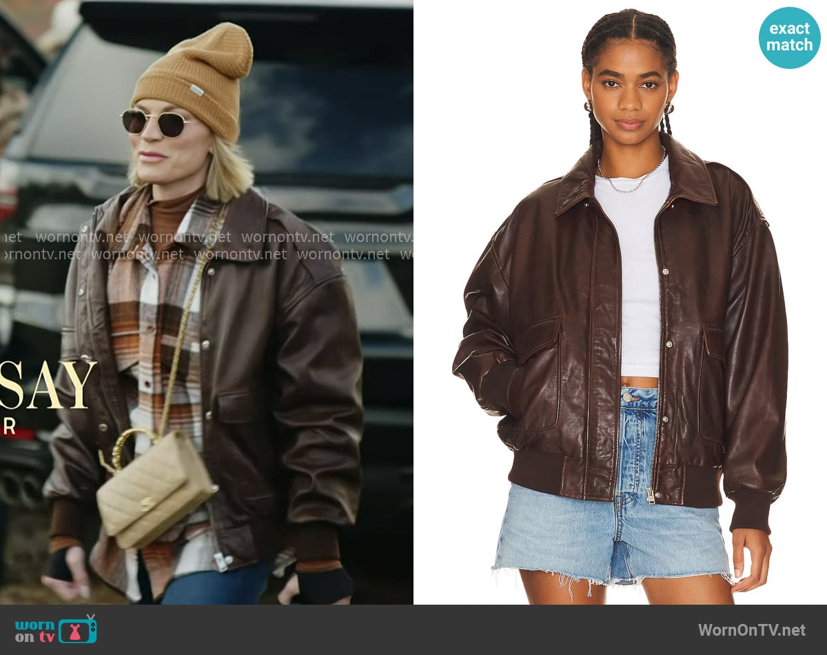 Lamarque Tatum Jacket in Dark Brown worn by Lindsay Hubbard on In The City