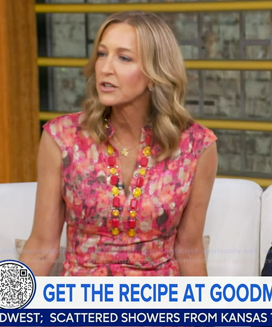 Lara’s pink jewel embellished dress on Good Morning America