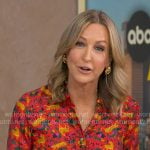 Lara’s red animal print shirt on Good Morning America