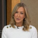 Lara’s white quilted mini dress on Good Morning America