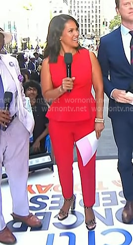 Laura’s black studded sandals on Today