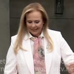 Laura’s light pink blazer with brooch on General Hospital
