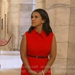 Laura’s red collared sleeveless dress on Today