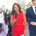 Laura’s red sleeveless peplum top and pants on Today
