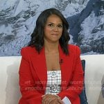 Laura’s white plaid floral applique dress on Today