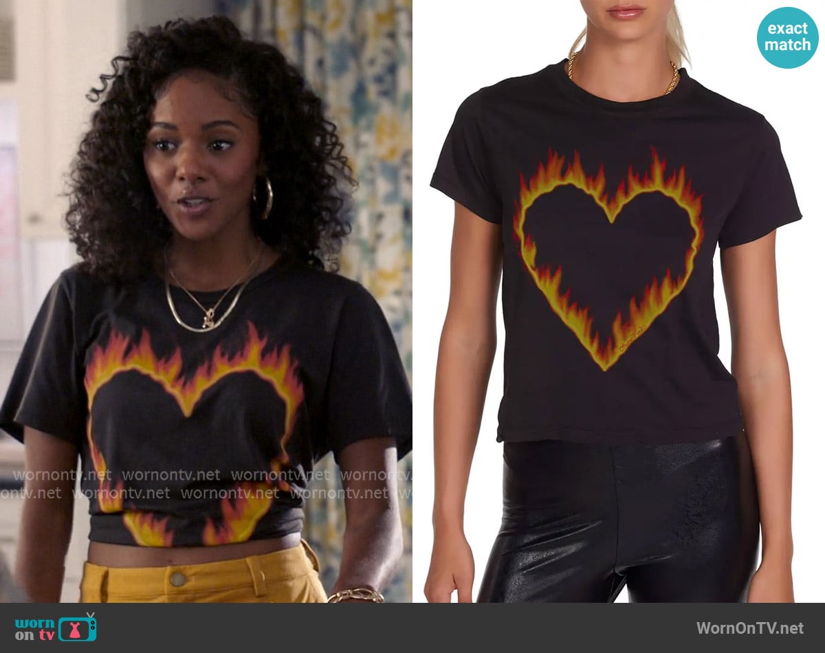 Lauren Moshi Ursula Fire Heart Top worn by Lena (Cle'era Hollingsworth) on All American
