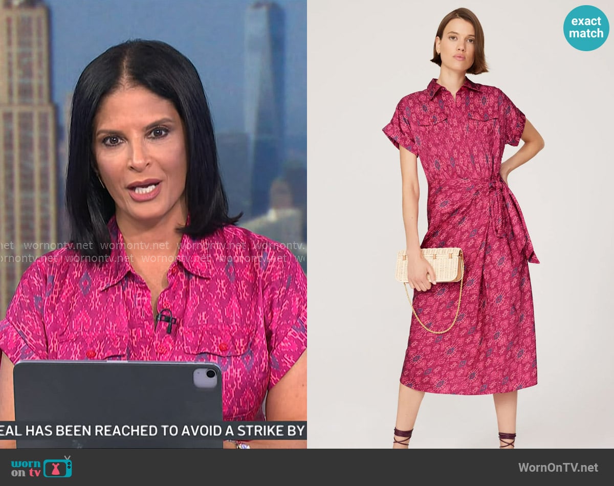 Lauren Ralph Lauren Geo-Print Shantung Tie-Waist Dress worn by Darlene Rodriguez on Today