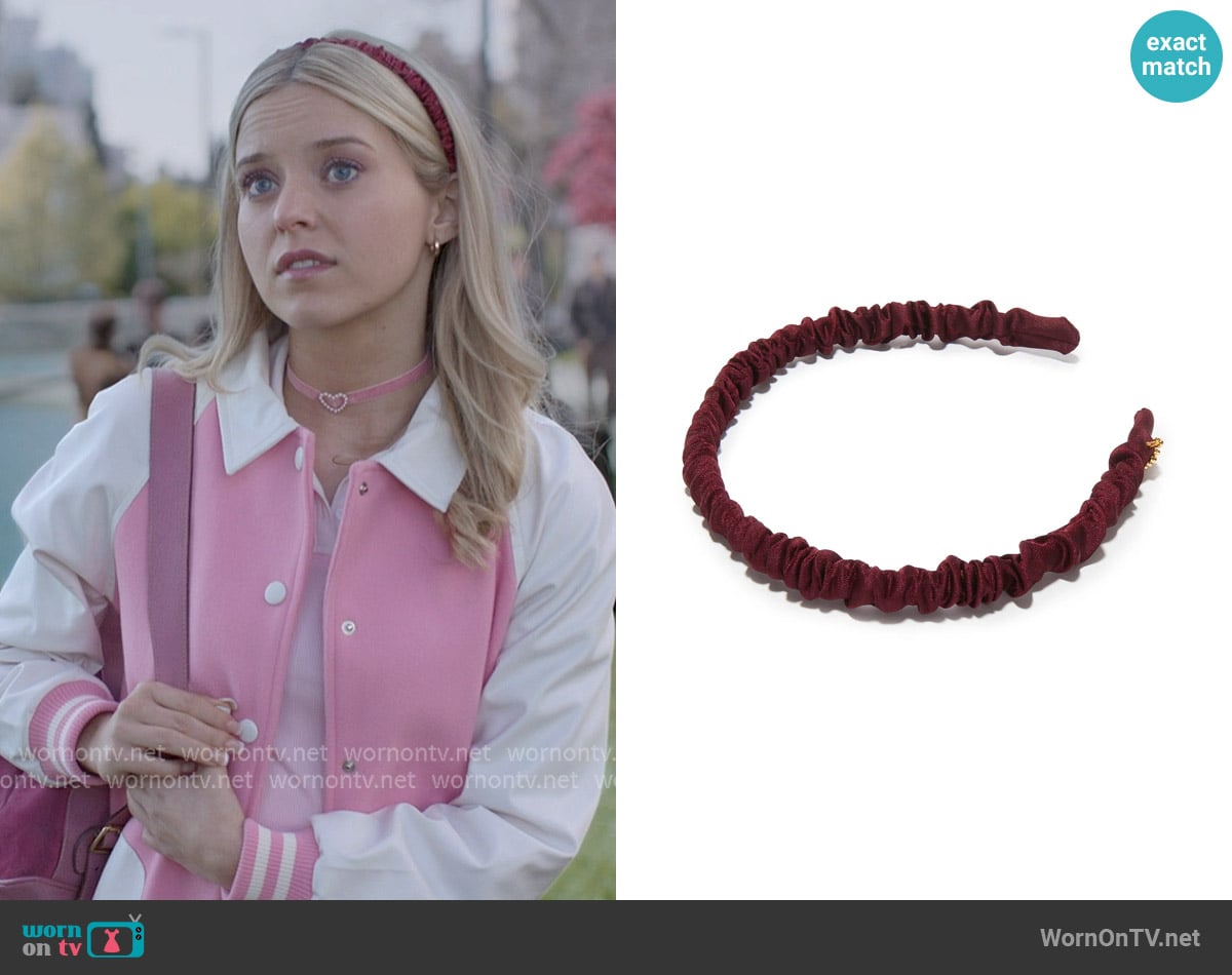 Lele Sadoughi Plum Jessie Silk Headband worn by Elle Woods (Lexi Minetree) on Elle