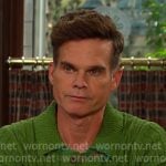 Leo’s green short sleeve knit shirt on Days of our Lives