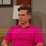 Leo’s pink ribbed polo on Days of our Lives Leo’s pink ribbed polo on Days of our Lives