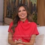 Leslie Lopez’s pink gathered dress on Good Morning America