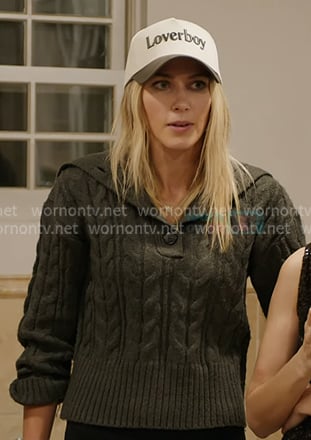 Lexi’s grey cable knit sweater on In The City