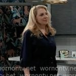 Liesl's navy shirtdress on General Hospital