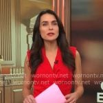 Lilia Luciano’s red wrap top and pants set on CBS Mornings