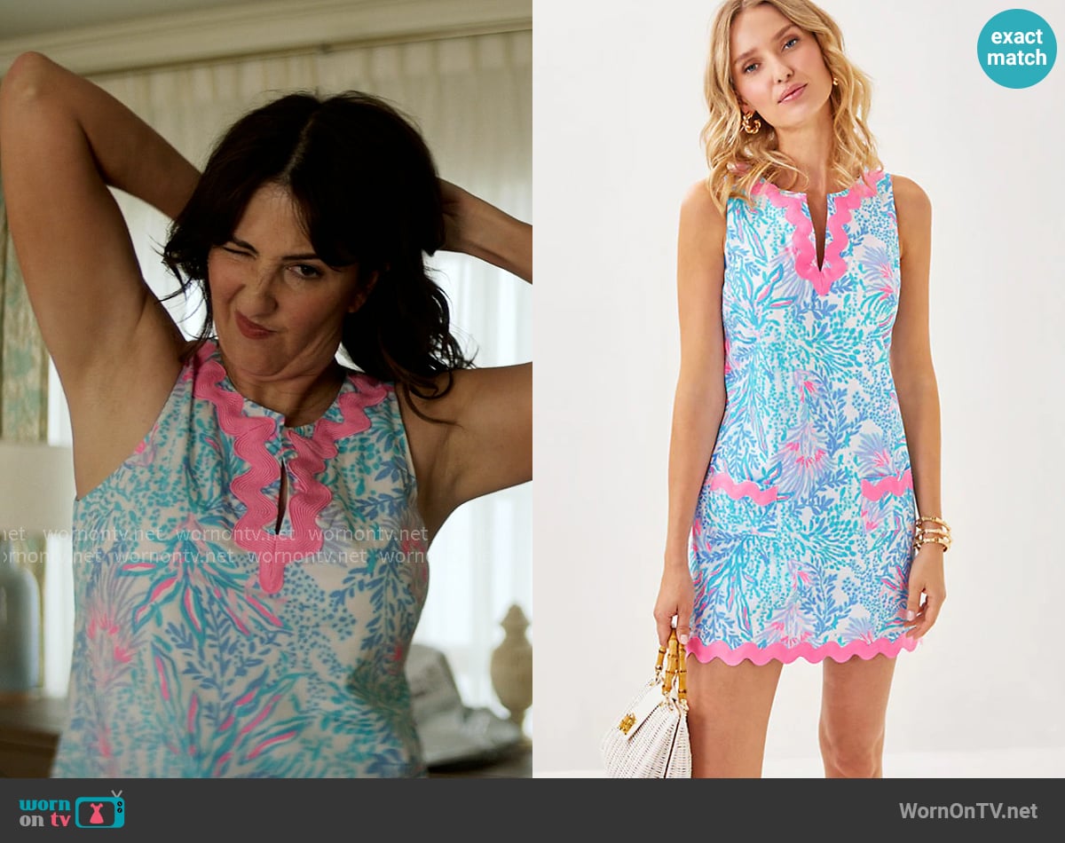 Lilly Pulitzer Romey Shift Romper in Via Del Mar worn by  Brooke Kirtley (D'Arcy Carden) on The Five Star Weekend