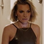 Lindsay’s brown leather top on In The City