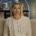Lindsay’s ruffle knit cardigan and pants on In The City
