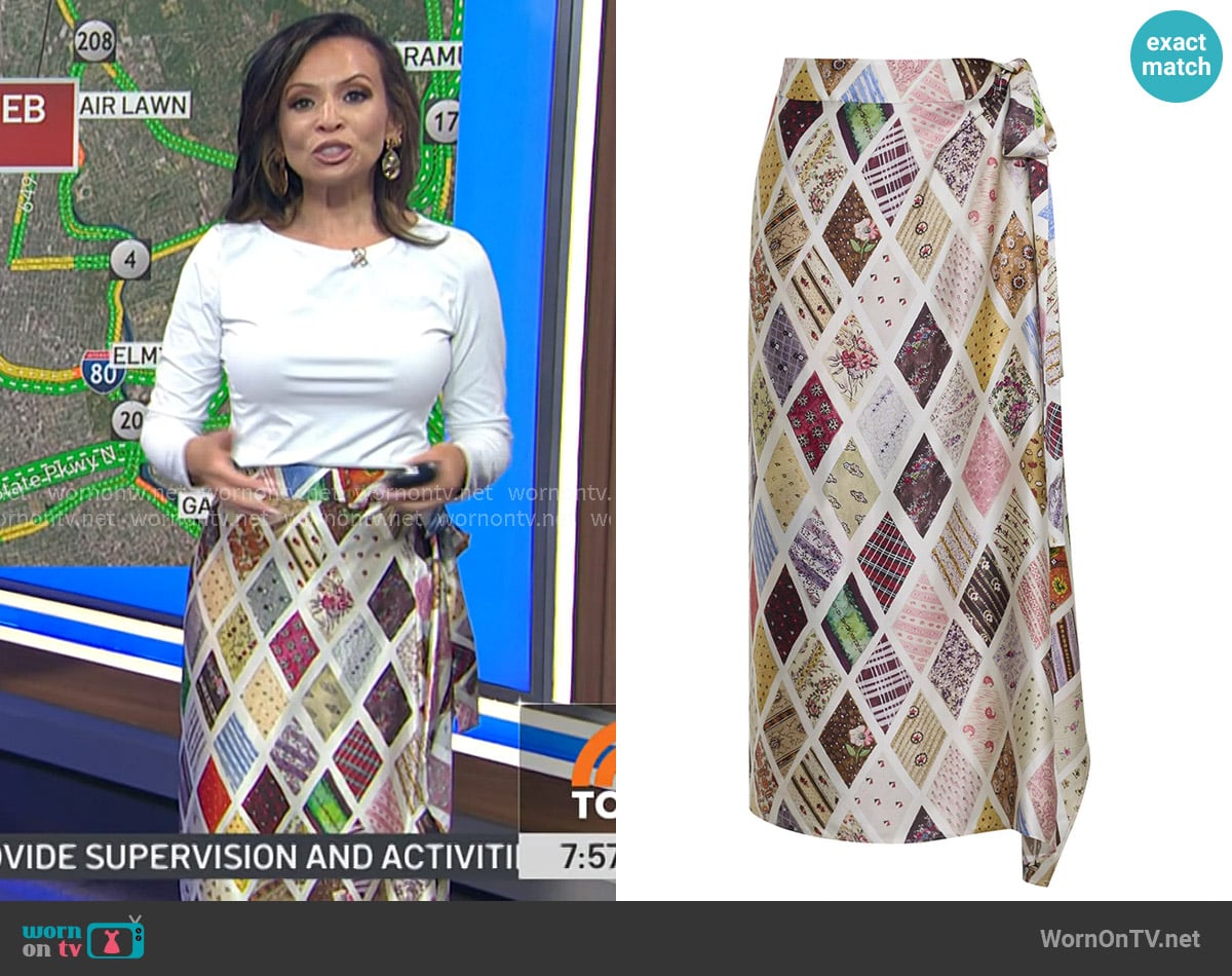 Lingua Franca Willa Skirt worn by Adelle Caballero on Today