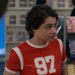 Liz’s red 97 ringer tee on Elle