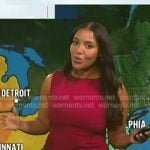 LLarisa Abreu's magenta belted sheath dress on NBC News Daily