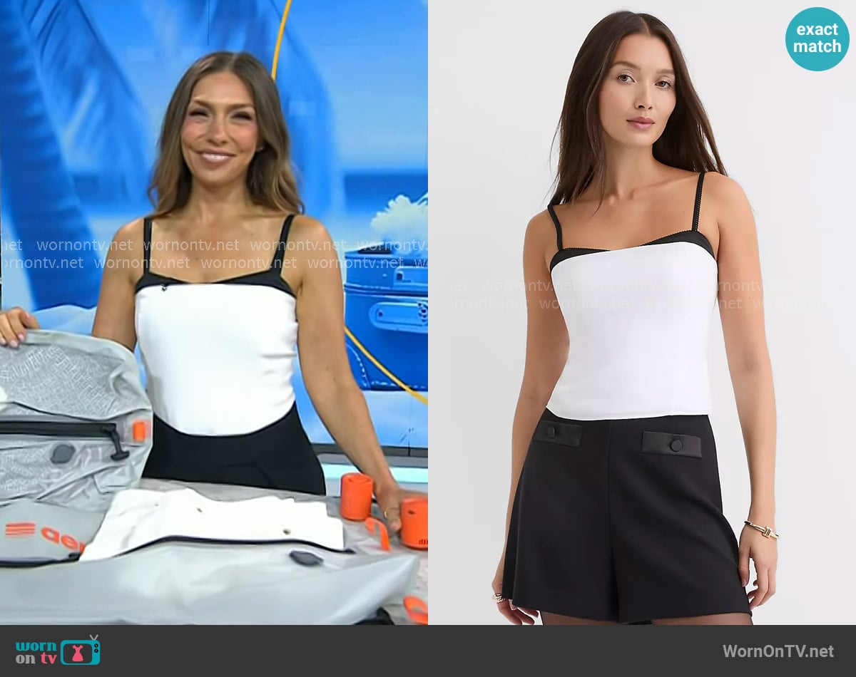 Loft Satin Trim Strappy Bustier Top worn by Melissa Garcia on Today