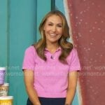 Lori’s pink knit polo top on Good Morning America