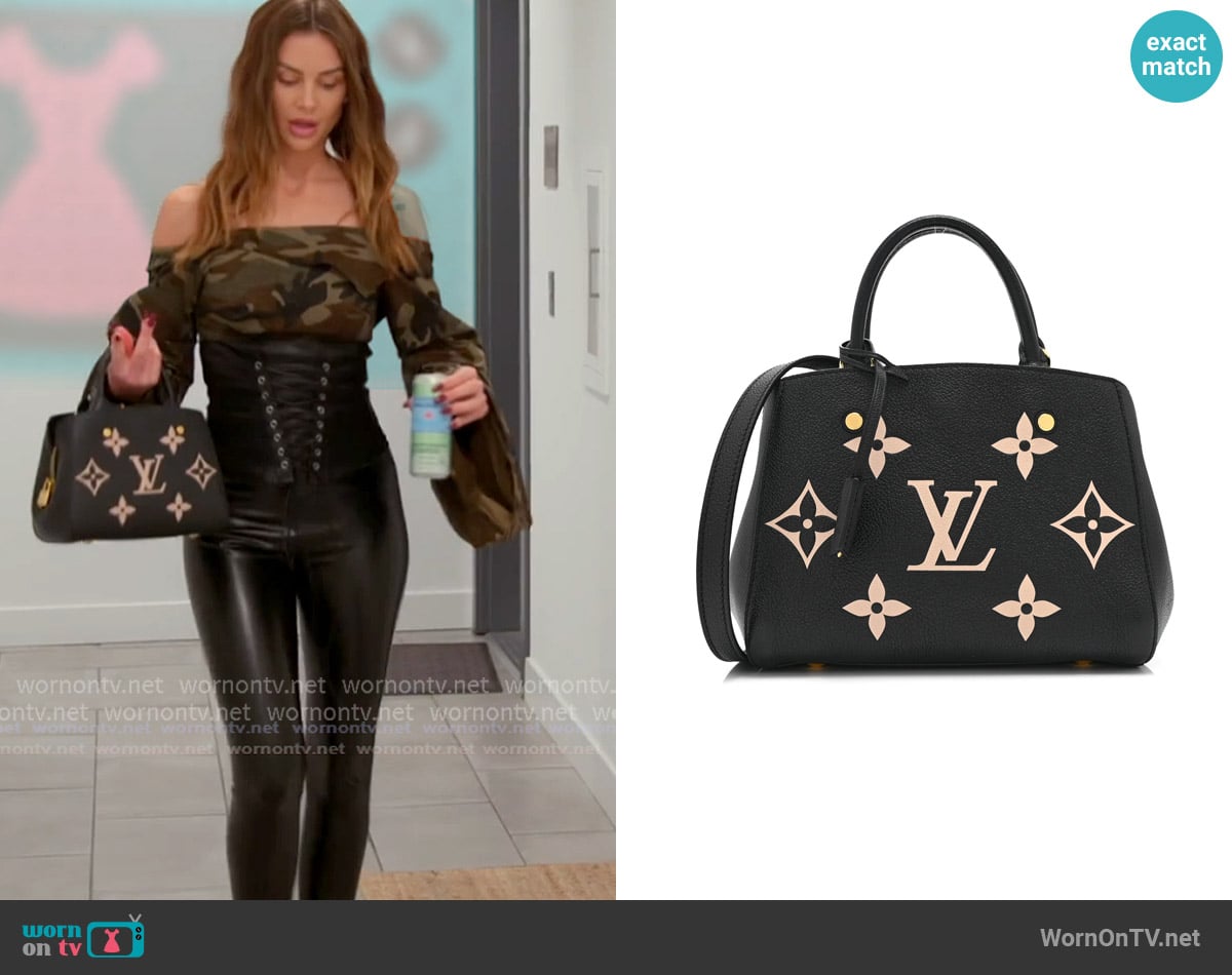 Louis Vuitton Empreinte Monogram Giant Montaigne BB Black Beige worn by Lala Kent on The Valley