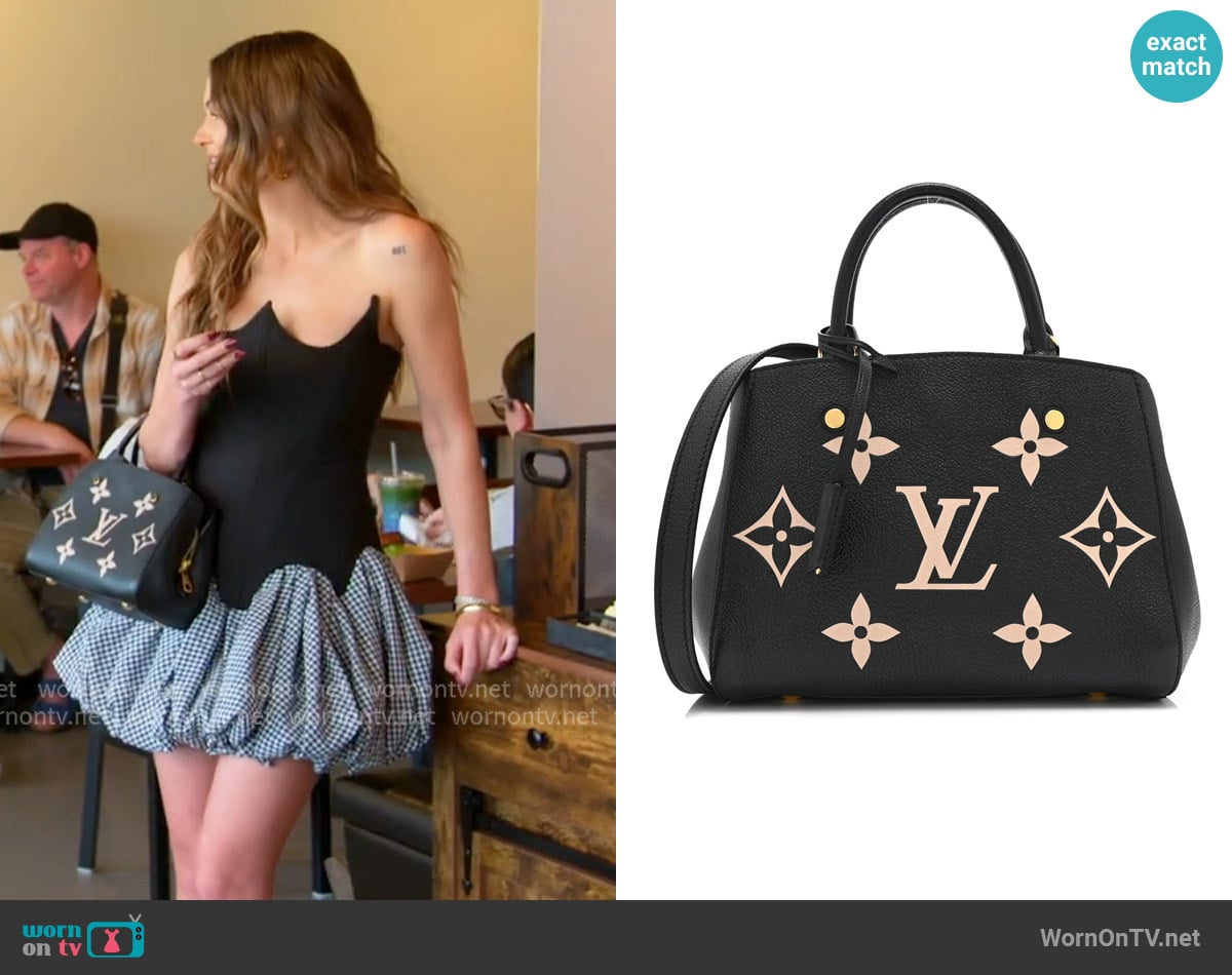 Louis Vuitton Empreinte Monogram Giant Montaigne BB Black Beige worn by Lala Kent on The Valley