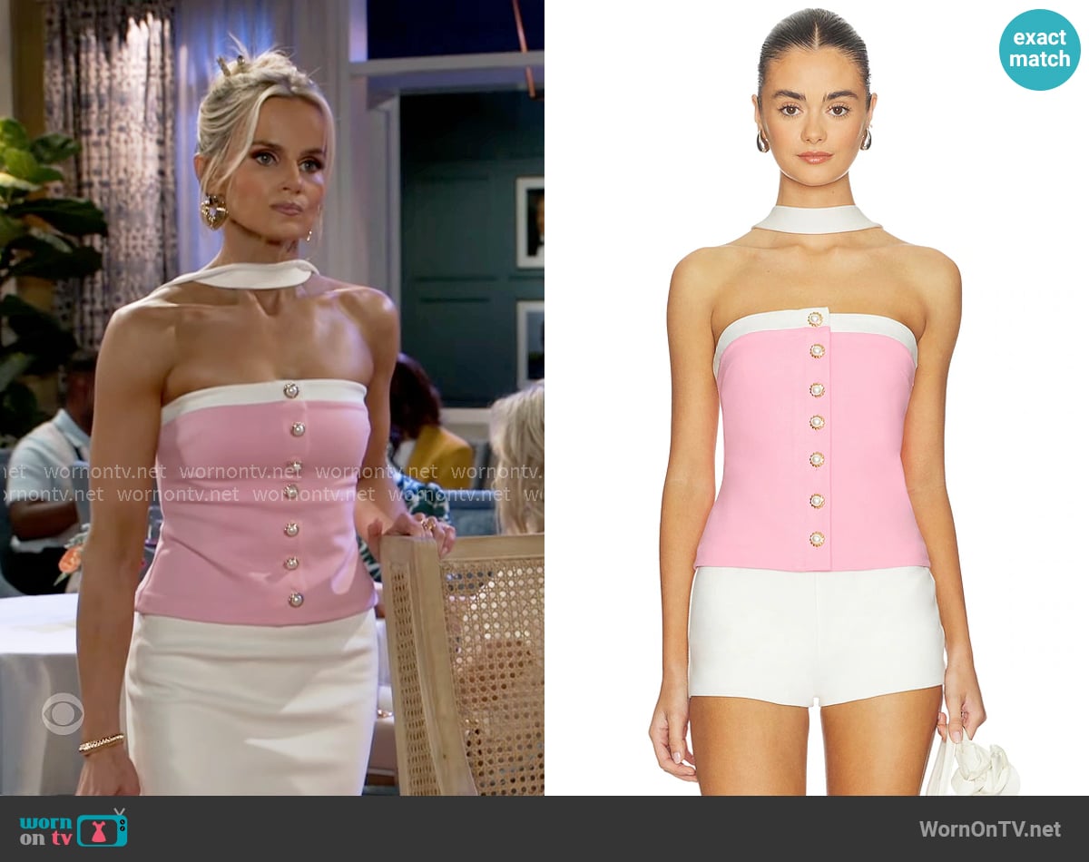 Lovers + Friends Audrey Top in Baby Pink worn by Vanessa McBride (Lauren Buglioli) on Beyond the Gates