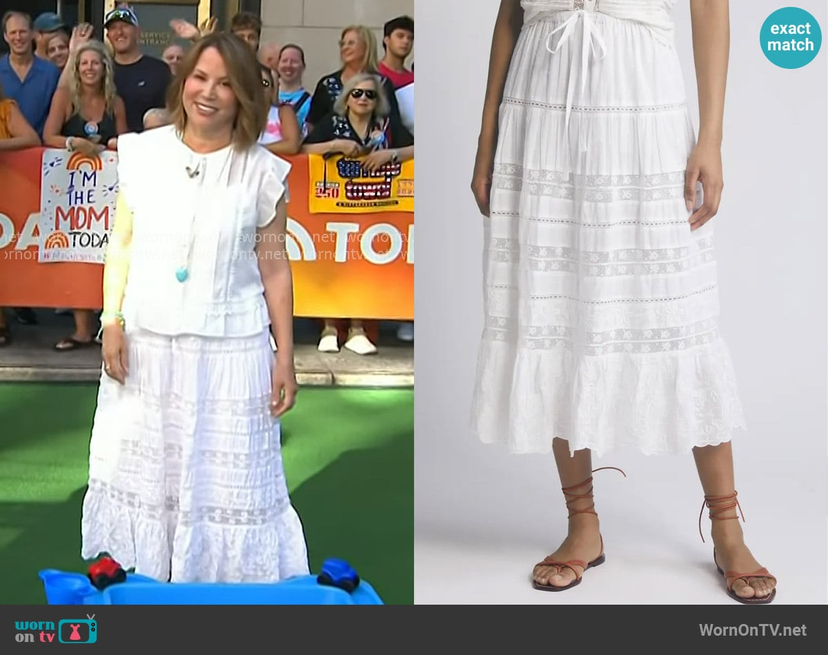 Stephanie Oppenheim’s white lace inset skirt on Today Stephanie Oppenheim’s white lace inset skirt on Today