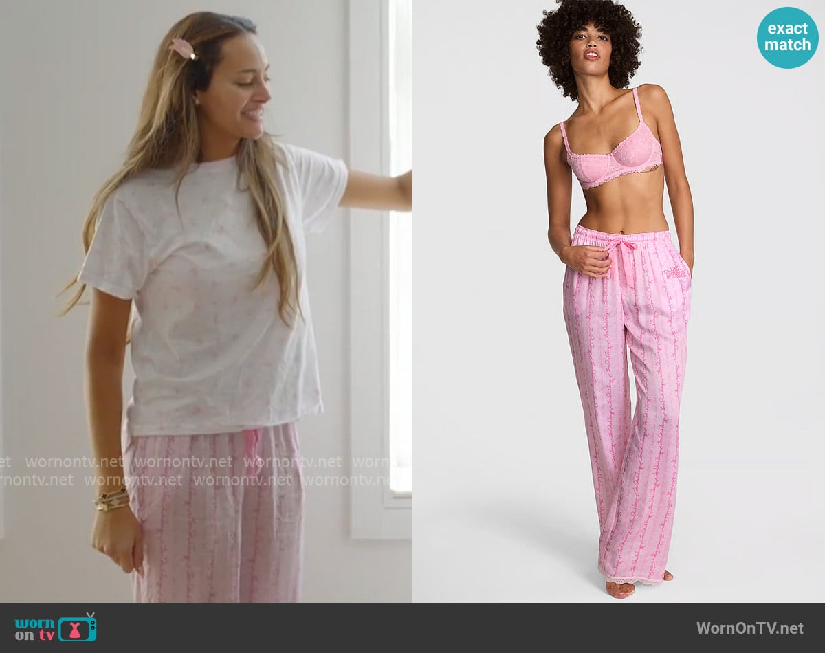 Loveshackfancy Silky Sleep Pants worn by Emira D’Spain on Next Gen NYC