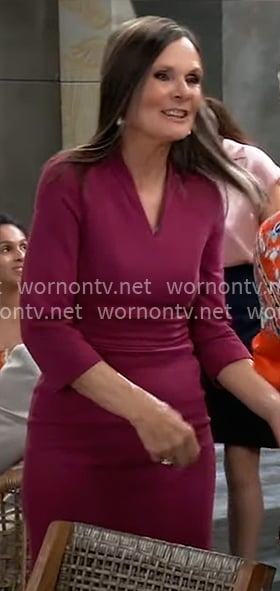 Lucy’s magenta pink v-neck dress on General Hospital Lucy’s magenta pink v-neck dress on General Hospital