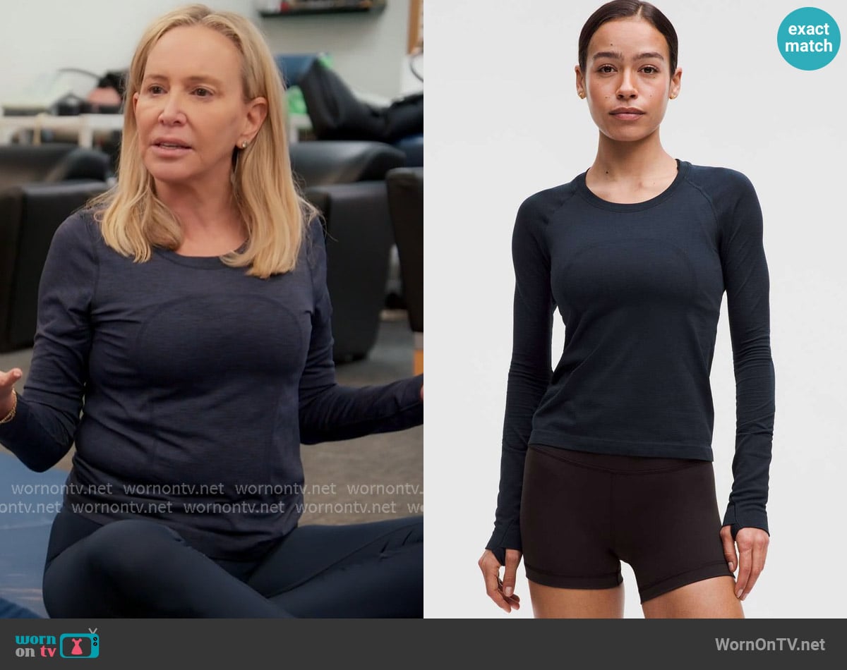 Lululemon Swiftly Tech Long-Sleeve Shirt worn by Shannon Beador on The Real Housewives of Orange County