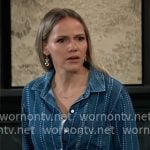 Lulu's dotted stripe denim shirt on General Hospital