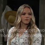 Lulu's white floral button down shirt on General Hospital